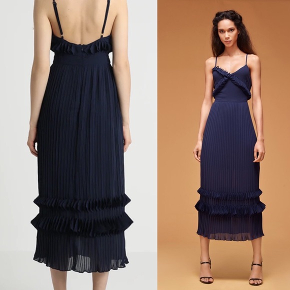 foxiedox Dresses & Skirts - NWT Foxiedox Nova Midi Pleated Navy Dress